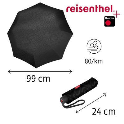 deštník POCKET CLASSIC signature black hot print KNIRPS - REISENTHEL