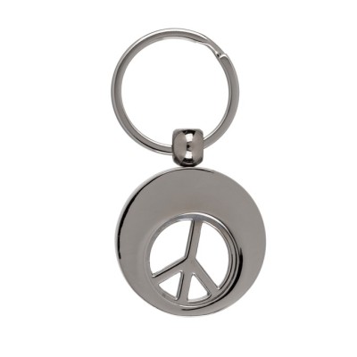 PEACE - žeton do nákupního vozíku, přívěsek na klíče