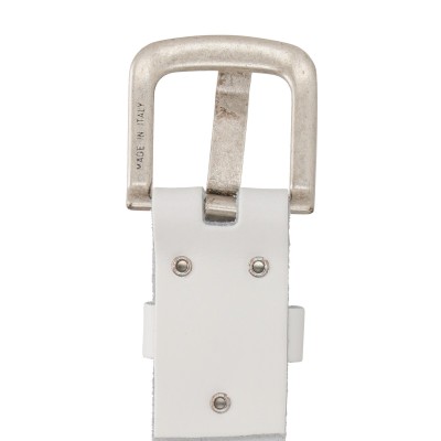 opasek Midland 3.8 x 95 cm, WHITE, kůže, Hide&Stitches