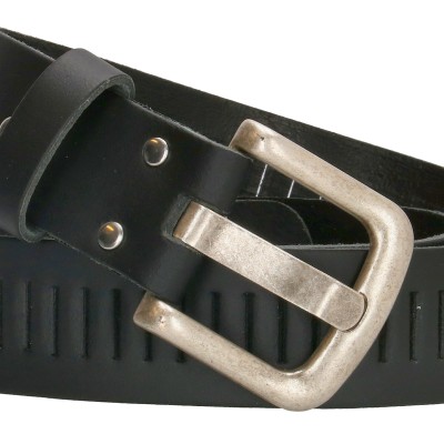 belt Midland 3.8 x 105 cm, black, leather, Hide&Stitches