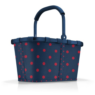 Carrybag frame mixed dots red, koszyk na zakupy Reisenthel