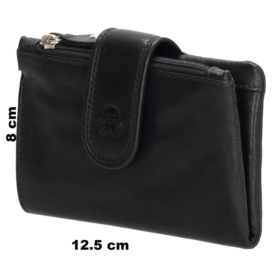 Happy Wallet 8x12.5cm BLACK, leather wallet