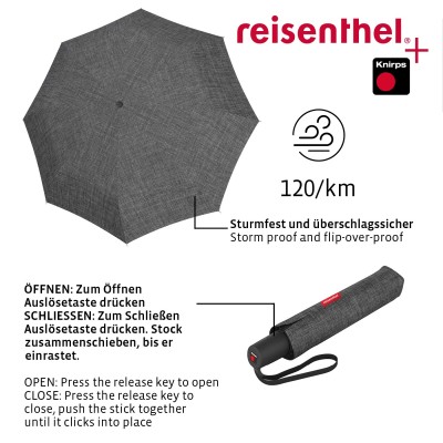 deštník POCKET DUOMATIC Twist Silver KNIRPS - REISENTHEL