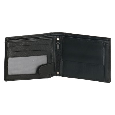 men's leather wallet 12 x 9.5 cm BLACK