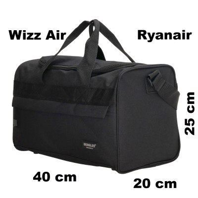 Wizz Air Small Cabin Bag 40x25x20cm black, kabinová taška BEAGLES ORIGINALS
