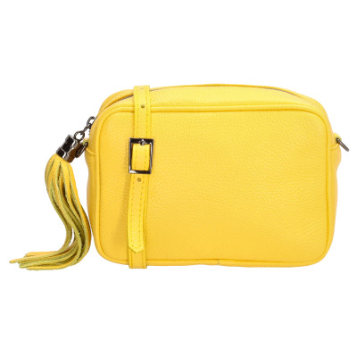 ANNA 21x15x8 cm, Yellow, leather shoulder bag Charm London