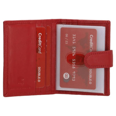 pouzdro na platební karty, červená kůže, FH serie Double-d