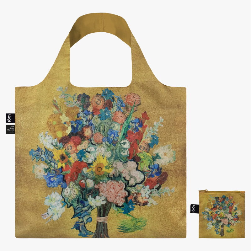 Vincent van Gogh: Flower Pattern Gold LOQI Recycled Bag, Museum Collection
