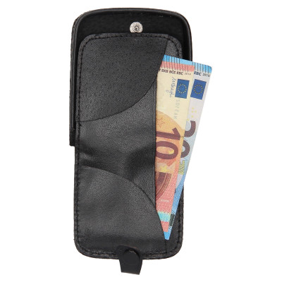 kožená peněženka na mince a bankovky 8.5x9cm BLACK