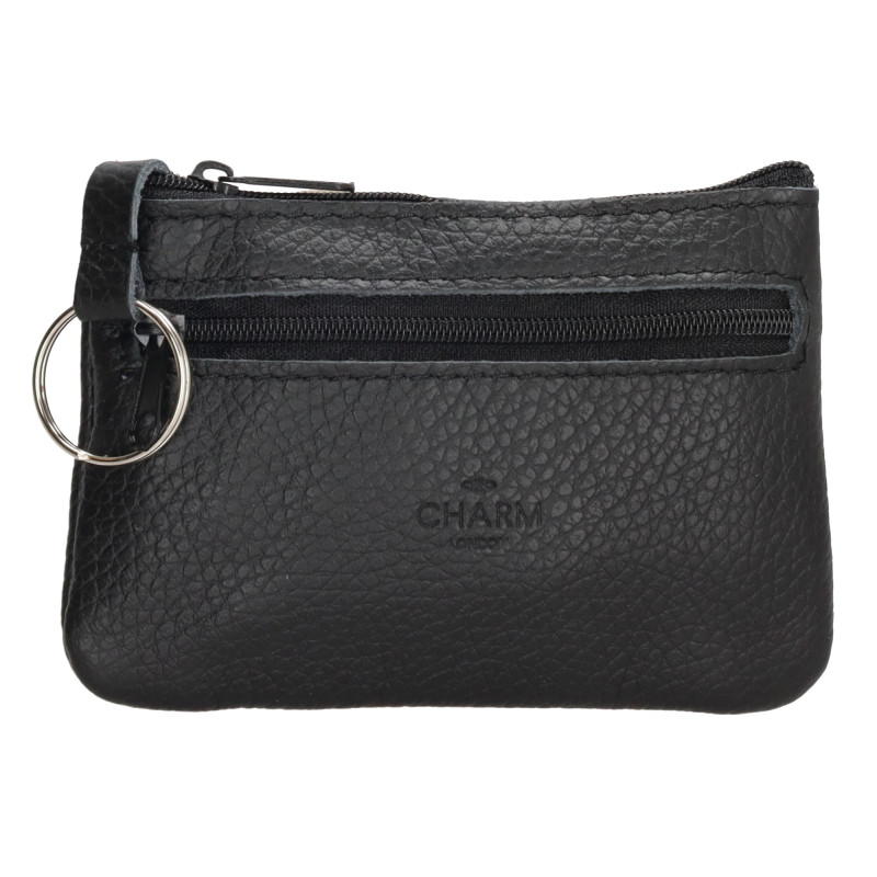klíčenka 13.5x9cm BLACK, kůže, Charm London