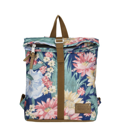 SANTIAGO S 14" navy flower Batoh Enrico Benetti