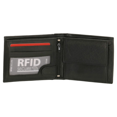 kožená peněženka 12x9.5cm, černá