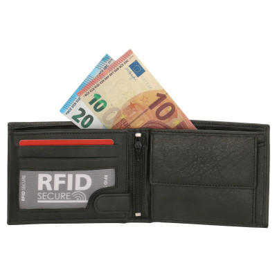 kožená peněženka 12x9.5cm, černá