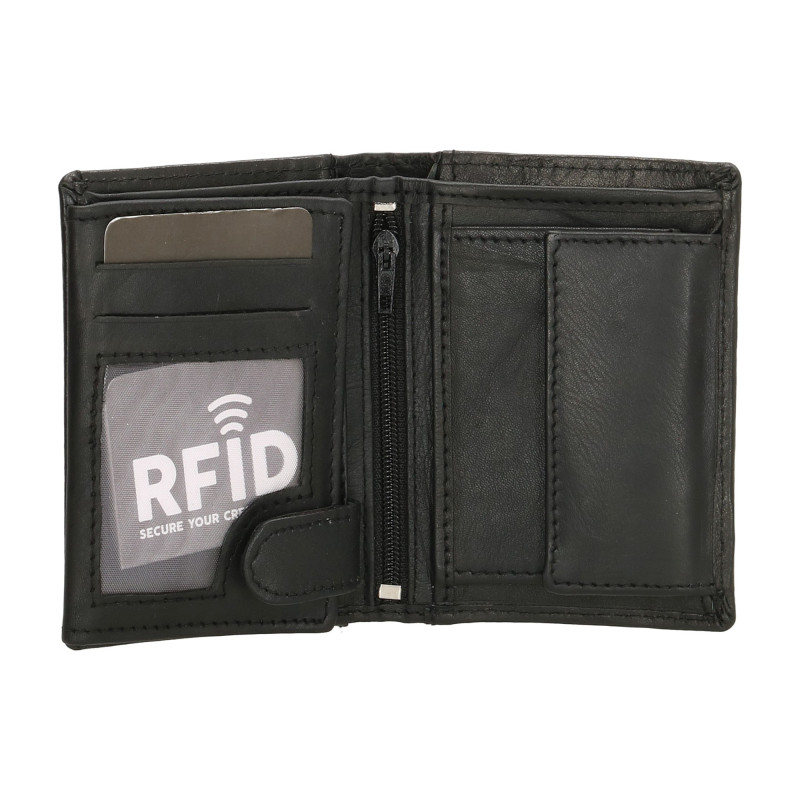 kožená peněženka pánská 9.3 x 12 cm BLACK