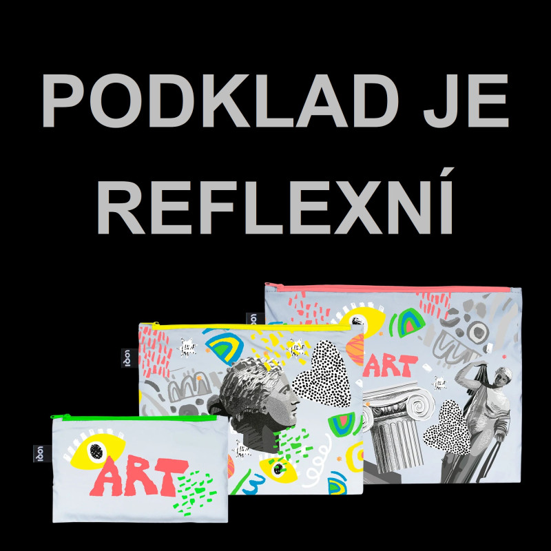 3 taštičky Classic: Art Reflective- LOQI Zip Pockets