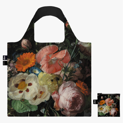 Rachel Ruysch: Still Life with Flowers on a Marble Tabletop LOQI Recycled Bag, Museum Collection