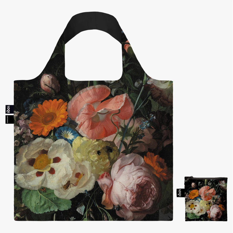Rachel Ruysch: Still Life with Flowers on a Marble Tabletop LOQI Recycled Bag, Museum Collection