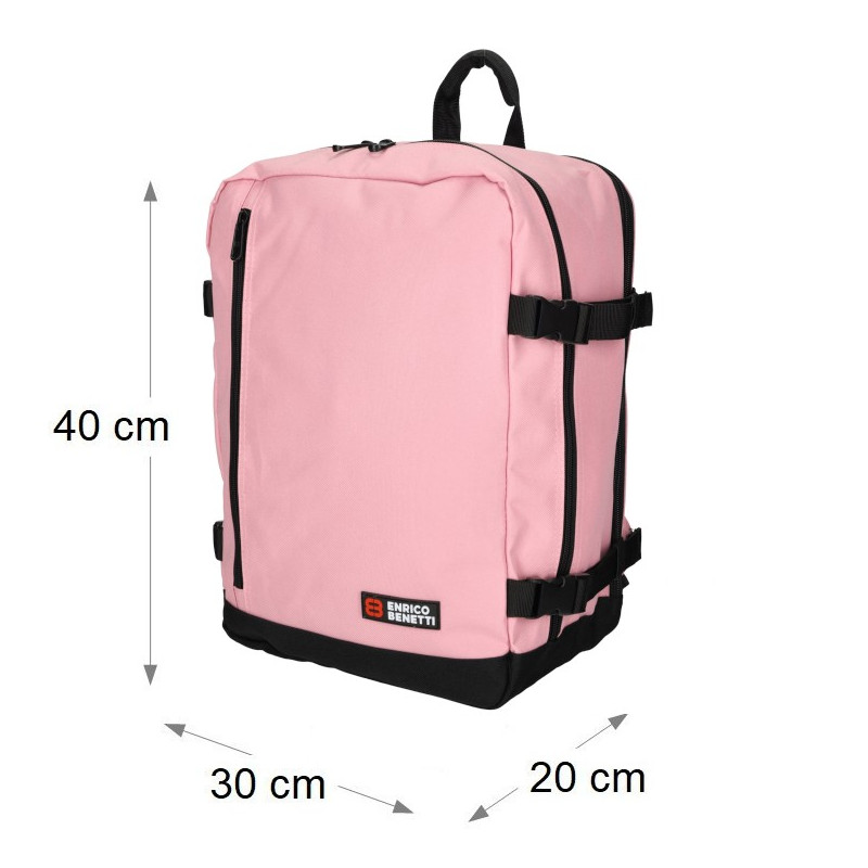 AMSTERDAM 40x30x20 cm, PINK, kabinový batoh Enrico Benetti