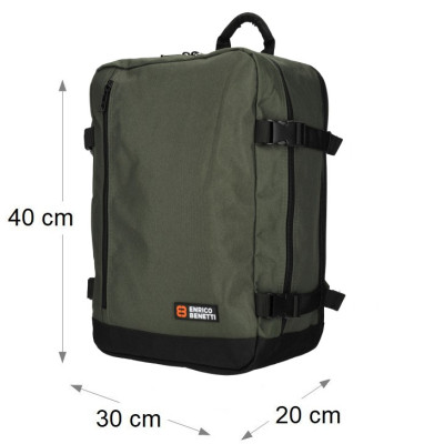 AMSTERDAM 40x30x20 cm, OLIVE, kabinový batoh Enrico Benetti