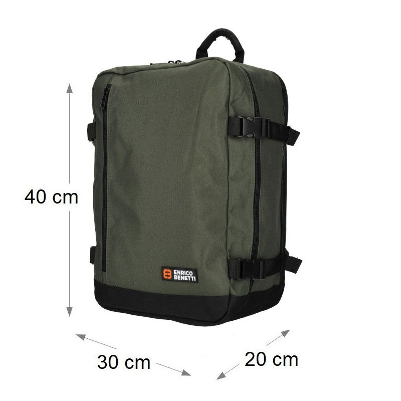 AMSTERDAM 40x30x20 cm, OLIVE, kabinový batoh Enrico Benetti