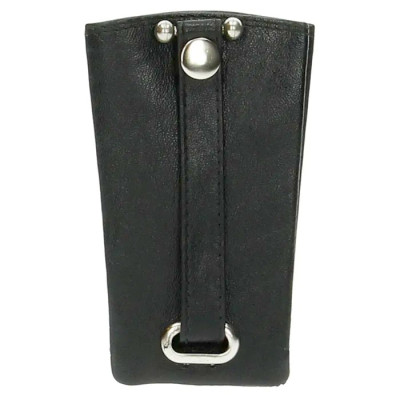 klíčenka zatahovací 11x7cm BLACK, kůže