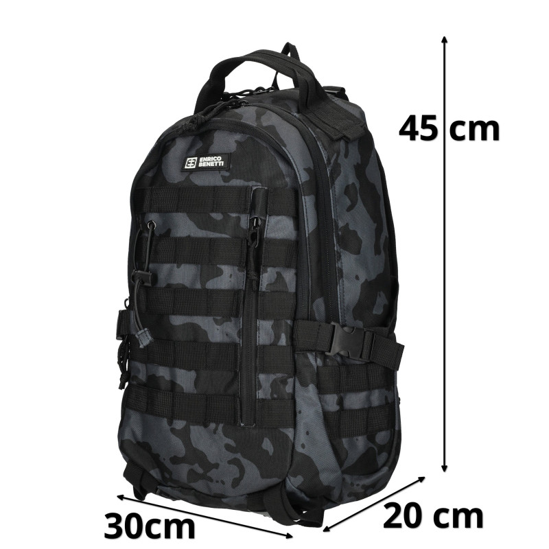 ARIZONA 45x30x20cm, 15", black camouflage, batoh Enrico Benetti