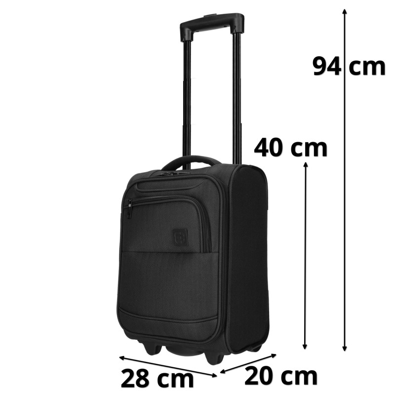 XS kabinový kufr 40x28x20cm, Oakville, black, Enrico Benetti