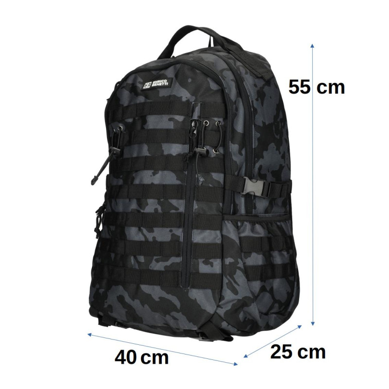 Enrico Benetti batoh ARIZONA 55x40x25cm, 17", camouflage black 54 litrů