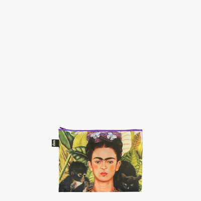 3 taštičky FRIDA KAHLO Self Portrait on the Borderline, Self Portrait With Hummingbird, The Frame - LOQI zip pockets