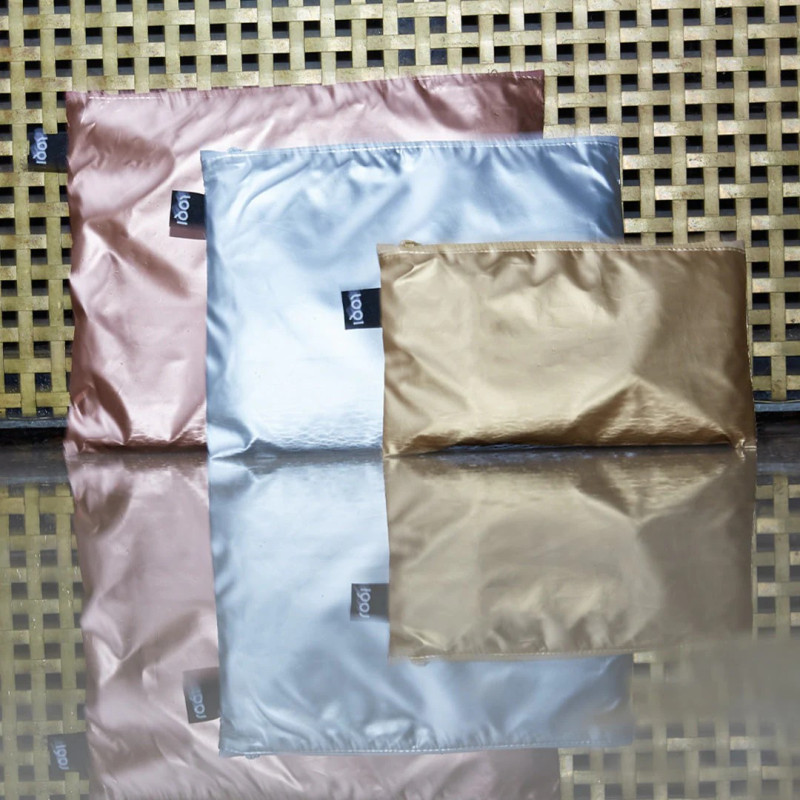 3 taštičky METALLIC Zip Pockets Tone in Tone, LOQI