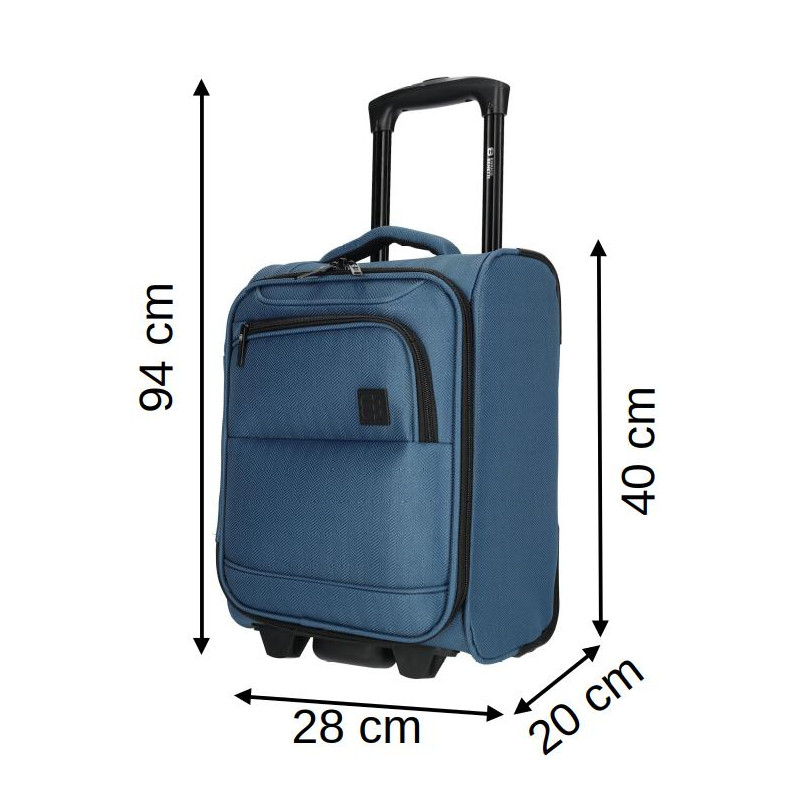 XS kabinový kufr 40x28x20cm, Oakville Jeans Blue, Enrico Benetti