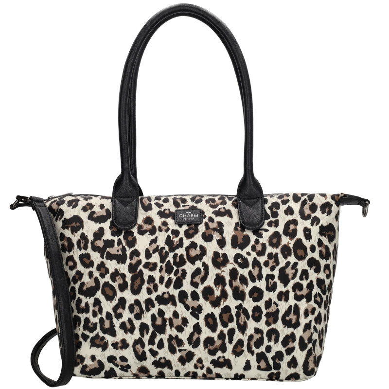 BUCKINGHAM shopper 42x25x15 cm, leopard beige, kabelka Charm London