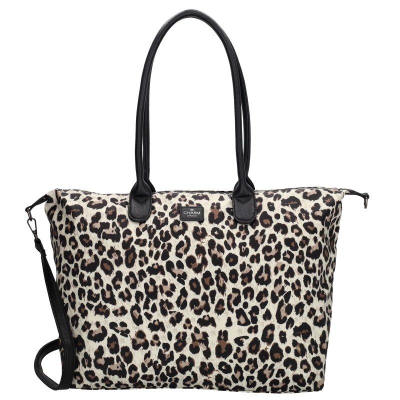 BUCKINGHAM bussines 51x33x14 cm, leopard beige, kabelka Charm London