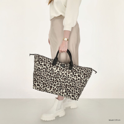 BUCKINGHAM travel 65x36x20 cm, leopard beige, cestovní taška Charm London