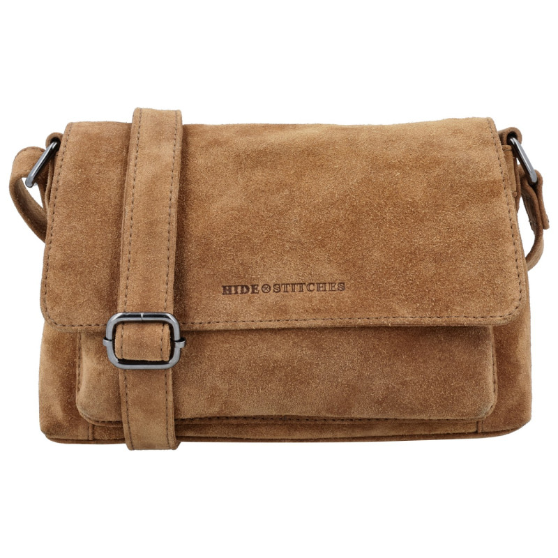 BRAZOS 25x16x6cm, camel, kožená kabelka Hide&Stitches