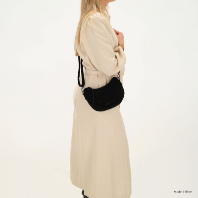 BRAZOS 22x16x5cm, black, kožená kabelka Hide&Stitches