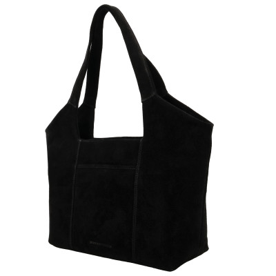 BRAZOS 42x27x15cm, black, kožená kabelka Hide&Stitches