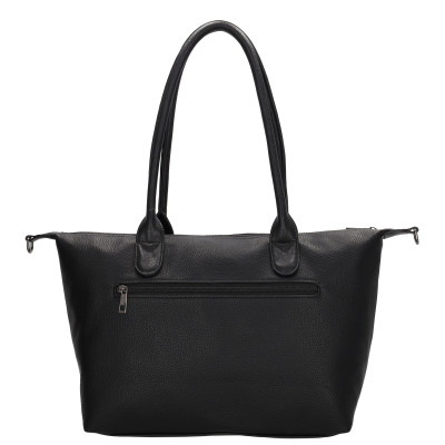 BUCKINGHAM shopper 42x25x15 cm, black, polyuretan, kabelka Charm London