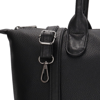 BUCKINGHAM shopper 42x25x15 cm, black, polyuretan, kabelka Charm London