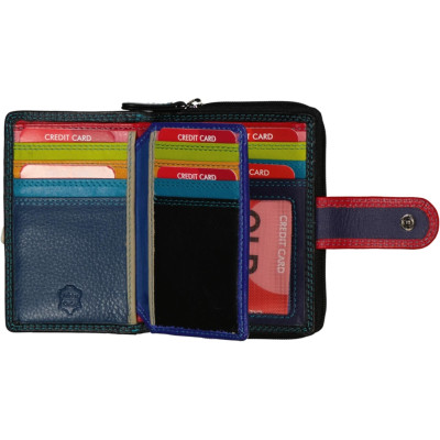 Old River 12x9cm, multicolor, kožená peněženka dámská