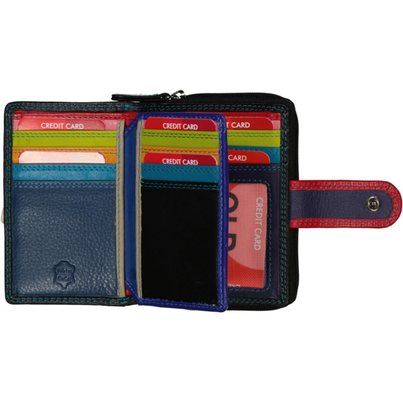 Old River 12x9cm, multicolor, kožená peněženka dámská