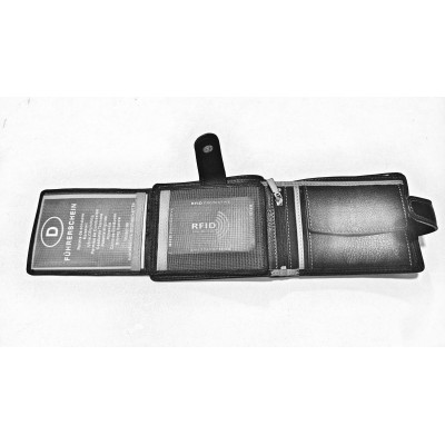 Old River 13x10cm, RFID, black, kožená peněženka