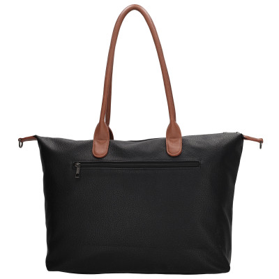 Charm London kabelka BUCKINGHAM business 51x33x14 cm, BLACK - COGNAC PU