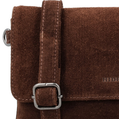 BRAZOS 25x17x4cm, DARK BROWN, malá kožená kabelka Hide&Stitches