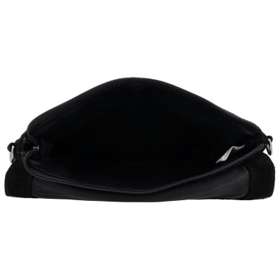 BRAZOS 25x17x4 cm, BLACK, malá kožená kabelka Hide&Stitches