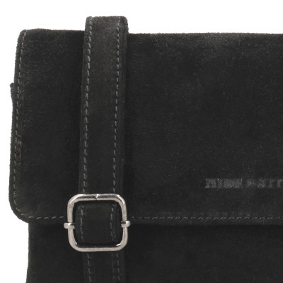 BRAZOS 25x17x4 cm, BLACK, malá kožená kabelka Hide&Stitches