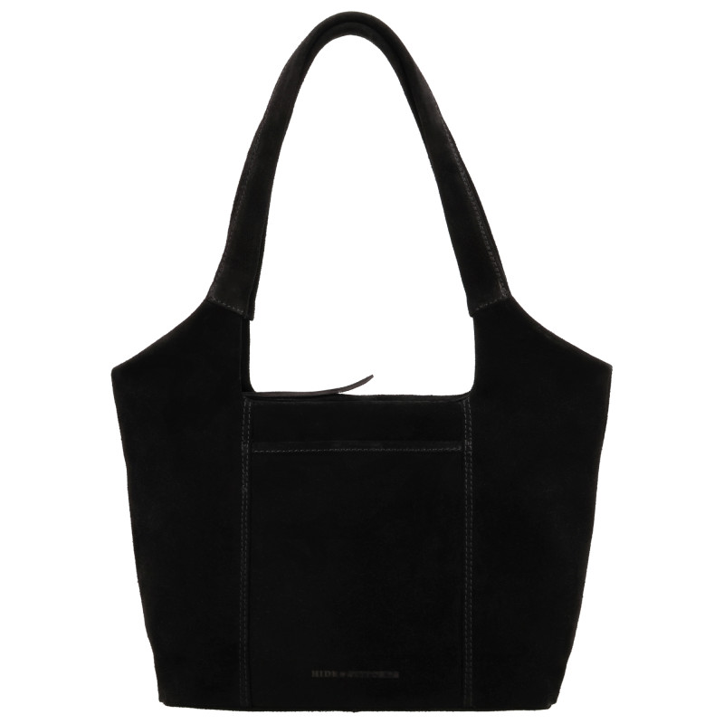 BRAZOS 36x24x10cm, BLACK, kožená kabelka Hide&Stitches