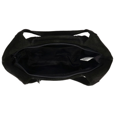 BRAZOS 36x24x10cm, BLACK, kožená kabelka Hide&Stitches