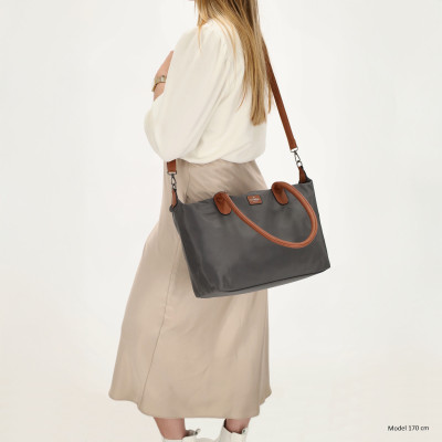 BUCKINGHAM shopper 42x25x15 cm, grey, kabelka Charm London