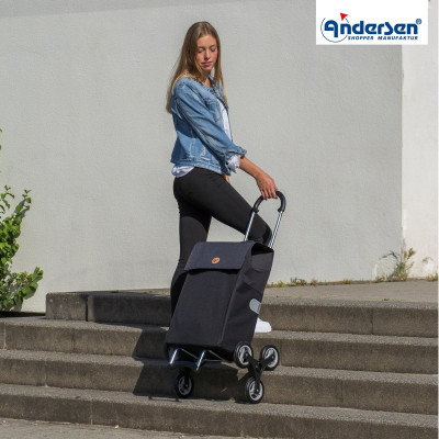 Treppensteiger Scala Shopper HERA BLACK, nákupní taška do schodů na kolečkách Andersen Shopper